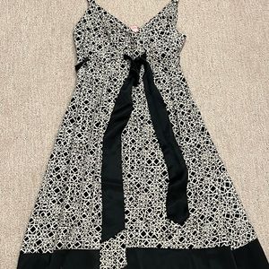 BCBG black and cream satin semi formal dress